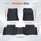 Fits 2019-2026 Toyota Corolla Hatchback TPE 3D Front & 2nd Row Floor Mats Liner