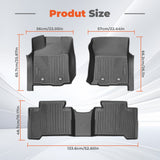 3-Piece TPE All-Weather Floor Mats for 2016-2023 Toyota Tacoma Double Cab