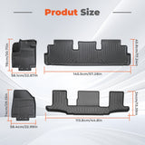 4-Piece All-Weather TPE Floor Mats for 2022-2025 Nissan Pathfinder (7-Seat) & QX60 (6-Seat)