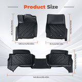 All Weather Non Hybrid Floor Mats Liner for 2024-2026 Toyota Tacoma Double Cab