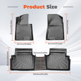 3PCS Floor Mats Black TPE Replacement for Sonata FWD 2020-2026 Replacement for K5 FWD 2021-2026