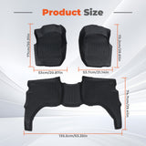 Fits 2001-2004 Toyota Tacoma Double Cab TPE 3D Front & 2nd Row Floor Mats Liner