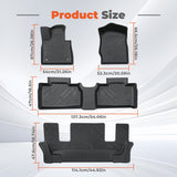 4PCS TPE All-Weather Floor Mats for 2020-2025 Ford Explorer 6 Seats