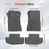 3-Piece All-Weather TPE Floor Mats Set for 2015-2025 Ford Mustang GT EcoBoost & Mach 1
