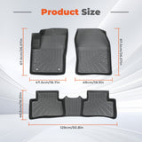 Floor Mats Liner For 2018-2023 Toyota C-HR 4-Door Front & Rear All Weather Black