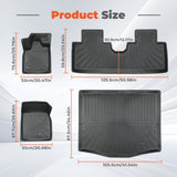 3D Custom Fit All-Weather TPE Floor Mats + Cargo & Backseat Liner Set for 2021-2026 Ford Mustang Mach-E (Excludes Gas Mustang)