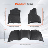 labwork 3-Piece 3D TPE All-Weather Floor Mats for 2019-2024 Dodge Ram 2500 3500 Crew Cab