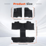 TPE For 2011-2012 Toyota Sienna 7 Seat 3 Rows Floor Mats Liners All Weather