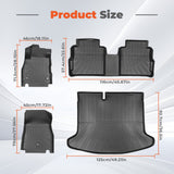 Black 4Pcs Front and Rear TPE Car Floor Mats and Cargo Liner Replacement for Kicks 2018-2024