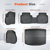 4PCS TPE All-Weather Floor Mats Cargo Liner for 2017-2022 Honda CR-V