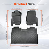 3PCS Floor Mats Black TPE Replacement for F150 2015-2025 Replacement for F150 Lightning SuperCrew Cab 2022-2025