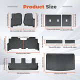 Floor Mats Cargo Liner Backrest Mats For 2018-2024 Ford Expedition MAX 8 Seats