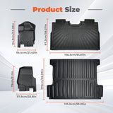 3D Custom Fit TPE Floor Liners + 5.5FT Short Bed Mat Set for 2015-2026 Ford F-150 Crew Cab / SuperCrew - All-Weather Heavy-Duty Set