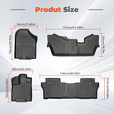 3-Row All-Weather TPE Floor Mats Set for 2016-2022 Honda Pilot (8-Passenger)