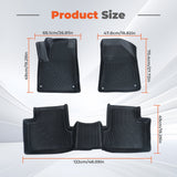 3Pcs Car Floor Mats Liner Front and Rear TPE Black Replacement for Chero-kee 2015-2023