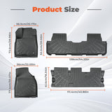 TPE Floor Mats for Toyota Highlander 7&8 Seats(Not for Hybrid) | 2014 2015 2016 2017 2018 2019 All Weather Custom Fit Heavy Duty Floor Liners