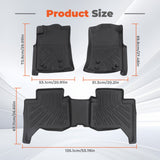 3PCS TPE All-Weather Floor Mats for 2005-2015 Toyota Tacoma