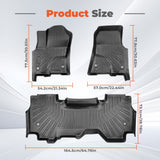 3Pcs Car Floor Mats Liner Front and Rear TPE Black Replacement for R-a-m 1500 2025 2026