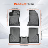 3Pcs Car Floor Mats Liner Front and Rear TPE Black Replacement for Com-Pass 2017-2025