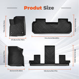 Full Set TPE All-Weather Floor Mats for 2018-2025 Chevy Traverse 7 Passenger
