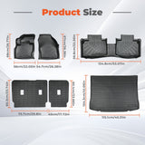 TPE All-Weather Interior Protection Set for 2015-2024 Ford Edge 5-Seater - Floor Mats, Cargo Mat & Backrest Covers (Not Compatible with SEL)