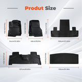 5-Piece 3D TPE All-Weather Floor Mats for 2018-2024 Ford Expedition Max [2nd Row Bucket Seats]