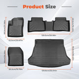 Fits 2016-2022 Toyota Prius TPE Floor Mats+Trunk Cargo Liner Waterproof Black