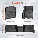 3-Piece 3D TPE All-Weather Floor Mats for 1999-2007 Chevy Silverado GMC Sierra 1500 2500 Classic