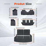 labwork 7-Piece 3D TPE All-Weather Floor Mats Cargo Liner Backrest Set for 2008-2013 Toyota Highlander [Non-Hybrid]