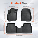 Car Floor Mats Black TPE Vehicle Floor Liners 3 Piece Replacement for CRV 2017-2022