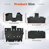 Floor Mats for Toyota Sienna (7 Seater) - Heavy Duty All Weather Custom Fit Rubber Mats - Compatible with Models 2004-2010 | Complete Set with Front, Back and Cargo, Black