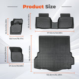 3D Custom Fit TPE Floor Liners & Trunk Mat Set for 2013-2016 Ford Fusion / Lincoln MKZ (Fits Gas/Hybrid, Excludes 2017+)