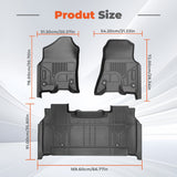 labwork 3-Piece 3D TPE All-Weather Floor Mats for 2019-2024 Ram 1500 Crew Cab New Body w/ Underseat Storage