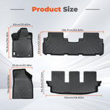 3D Black Car Floor Mats 4Pcs Floor Liners Replacement for Highlander 2008-2013