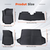 Floor Mats for 2018-2024 Chevy Equinox (Not for EV) / GMC Terrain, All-Weather TPE Custom Fit Floor Liners Cargo Liner