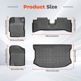 TPE Floor Mats Liners & Trunk Cargo Liner Set For 2012-2015 Toyota Prius C Black