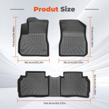 3-Piece Custom 3D TPE Floor Liners (1st & 2nd Row) for 2016-2025 Chevy Malibu (Fits Hybrid)