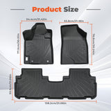 Floor Mats for Cars Liner 3Pcs Black Replacement for Highlander 2008-2013