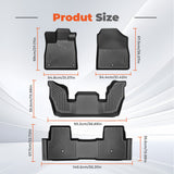 labwork 4-Piece 3D TPE All-Weather Floor Mats for 2023-2025 Honda Pilot 3 Rows Front 2nd & 3rd Row Set