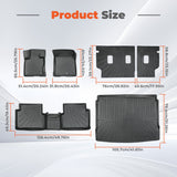 6PCS Floor Mats Backrest Mat and Cargo Liner Black TPE Replacement for Bronco Sport 2021-2025