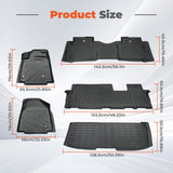 5PCS Floor Mats and Cargo Liners Black TPE Replacement for Pilot 2009-2015
