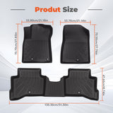 3PCS Floor Mats Black TPE Replacement for NIRO Plug-in Hy-Brid 2018-2022 Replacement for NIRO 2017-2022 1st and 2nd Row