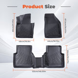 4PCS Floor Mats Black TPE Replacement for Ti-guan 2009-2018