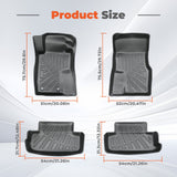 Floor Mats Replacement for Mustang 2004-2014 | 4Pcs Front and Rear, TPE Material, Black