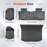 3D Custom Fit TPE Floor Liners & Trunk Cargo Mat Set for 2007-2014 Ford Edge & 2007-2015 Lincoln MKX - All-Weather Protection (Excludes 2015+ Edge / 2016+ MKX)