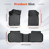 3PCS Floor Mats Liner Black TPE Replacement for 2022-2026 Honda Civic Sedan Replacement for 2022-2026 Acura Integra Civic