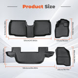 3PCS TPE All-Weather Floor Mats for 2015-2019 Ford Explorer 7 Seats