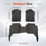 Floor Mats Liners Front & Rear For 2024 2025 Ford Ranger SuperCrew Cab TPE
