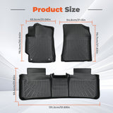 Black 3Pcs Front and Rear TPE Car Floor Mats Replacement for Camry 2012-2017