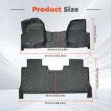 2Pcs Front and Rear TPE Car Floor Mats Replacement for F250 F350 F450 F550 F600 Crew Cab 2017-2026